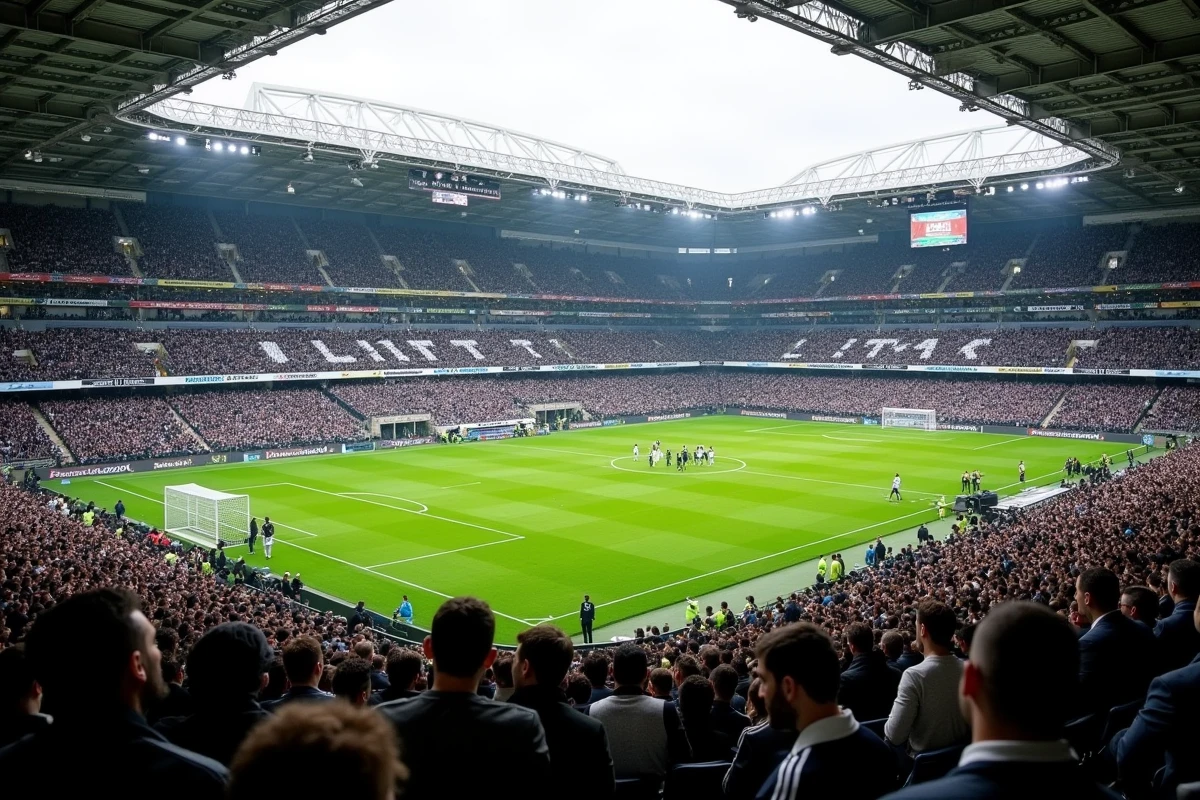 Intérieur de l'Allianz Stadium de Turin rempli de supporters lors d'un match à domicile de la Juventus FC en 2026
